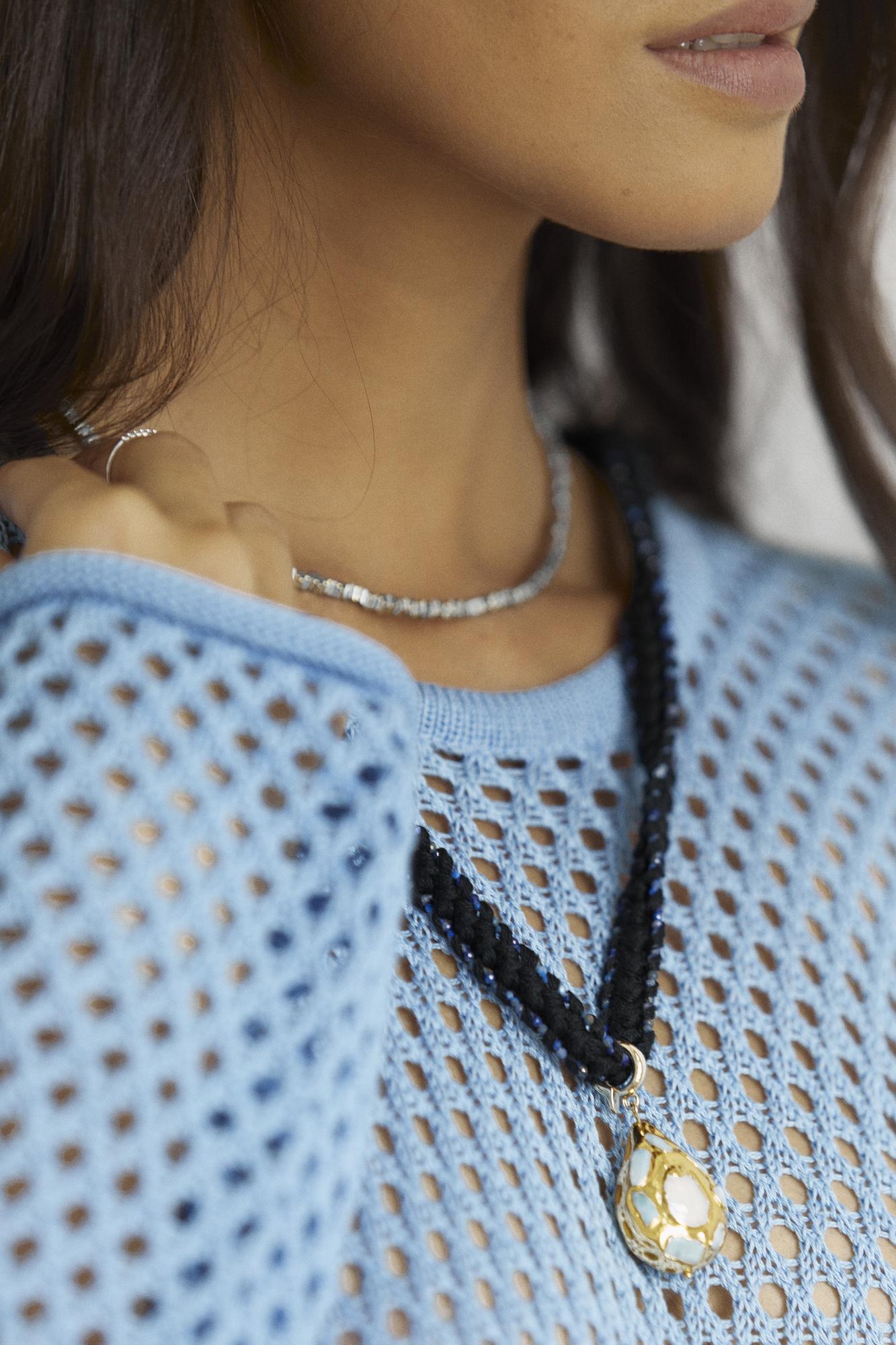 Чокер неправильной формы Hematine Silver mini