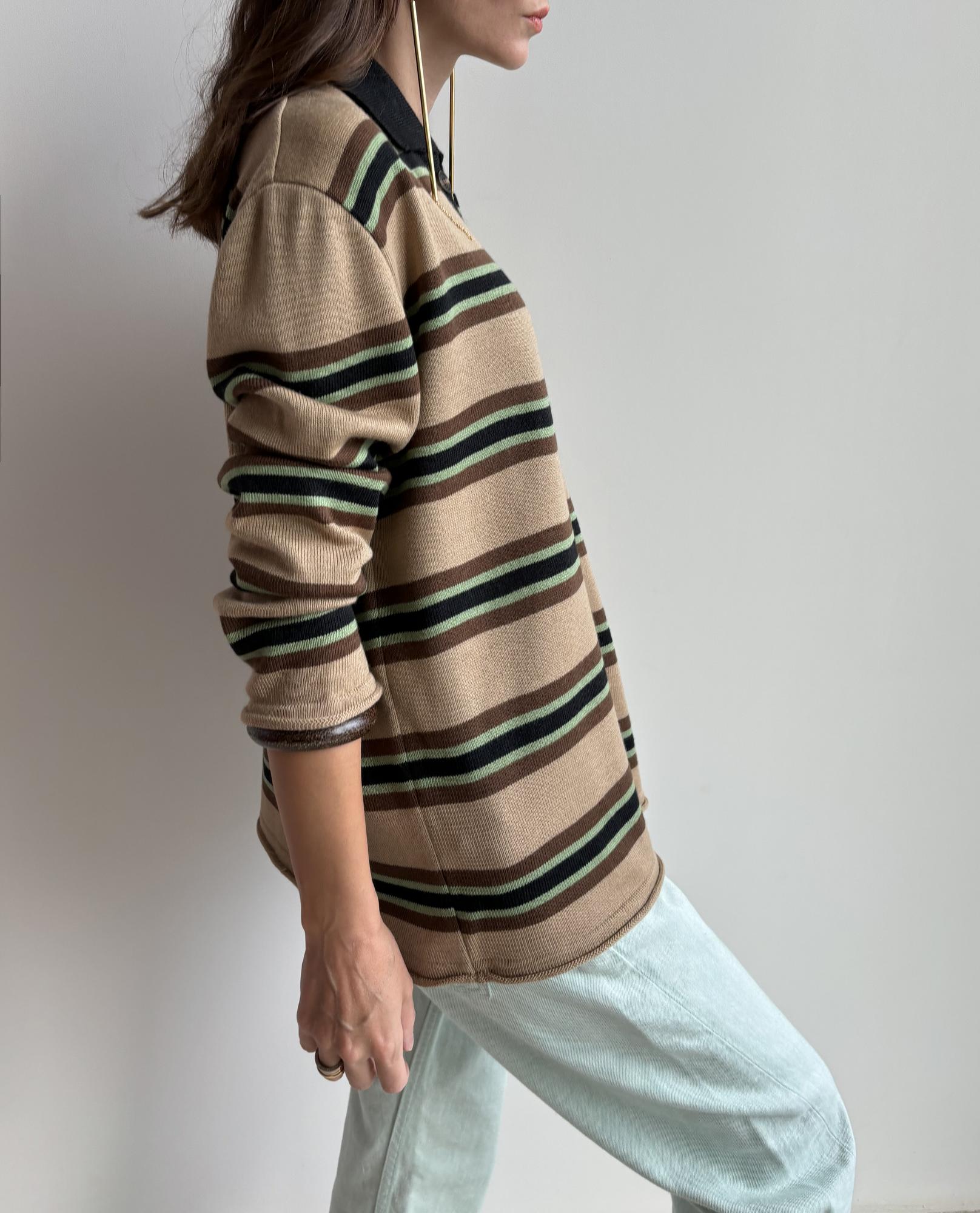 Свитер поло с длинным рукавом