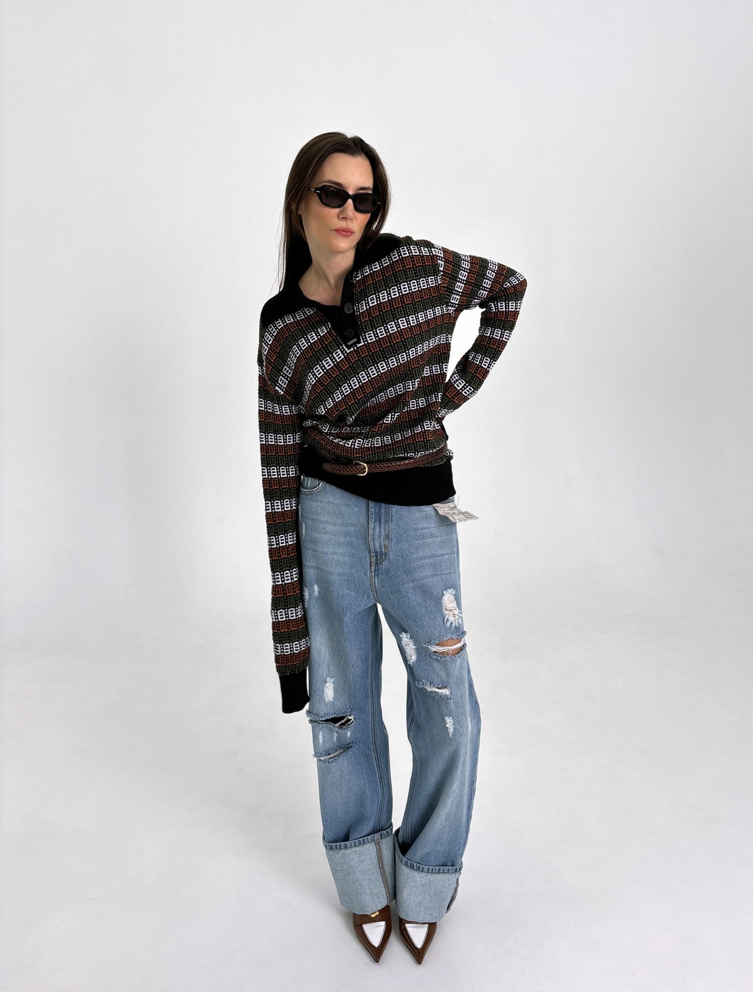 Джемпер поло, цвет разноцветный.