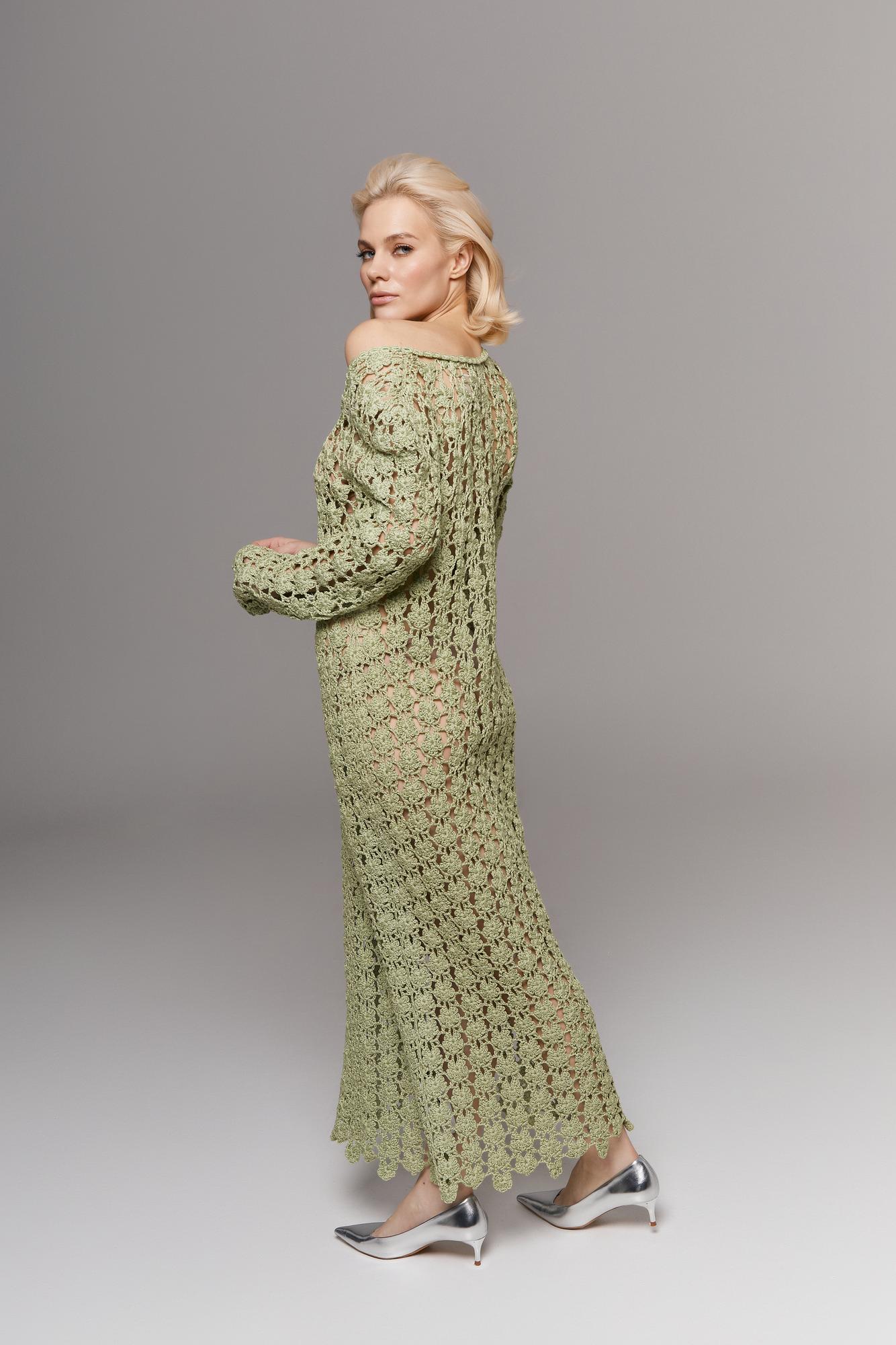 Платье "кроше", цвет яблоко