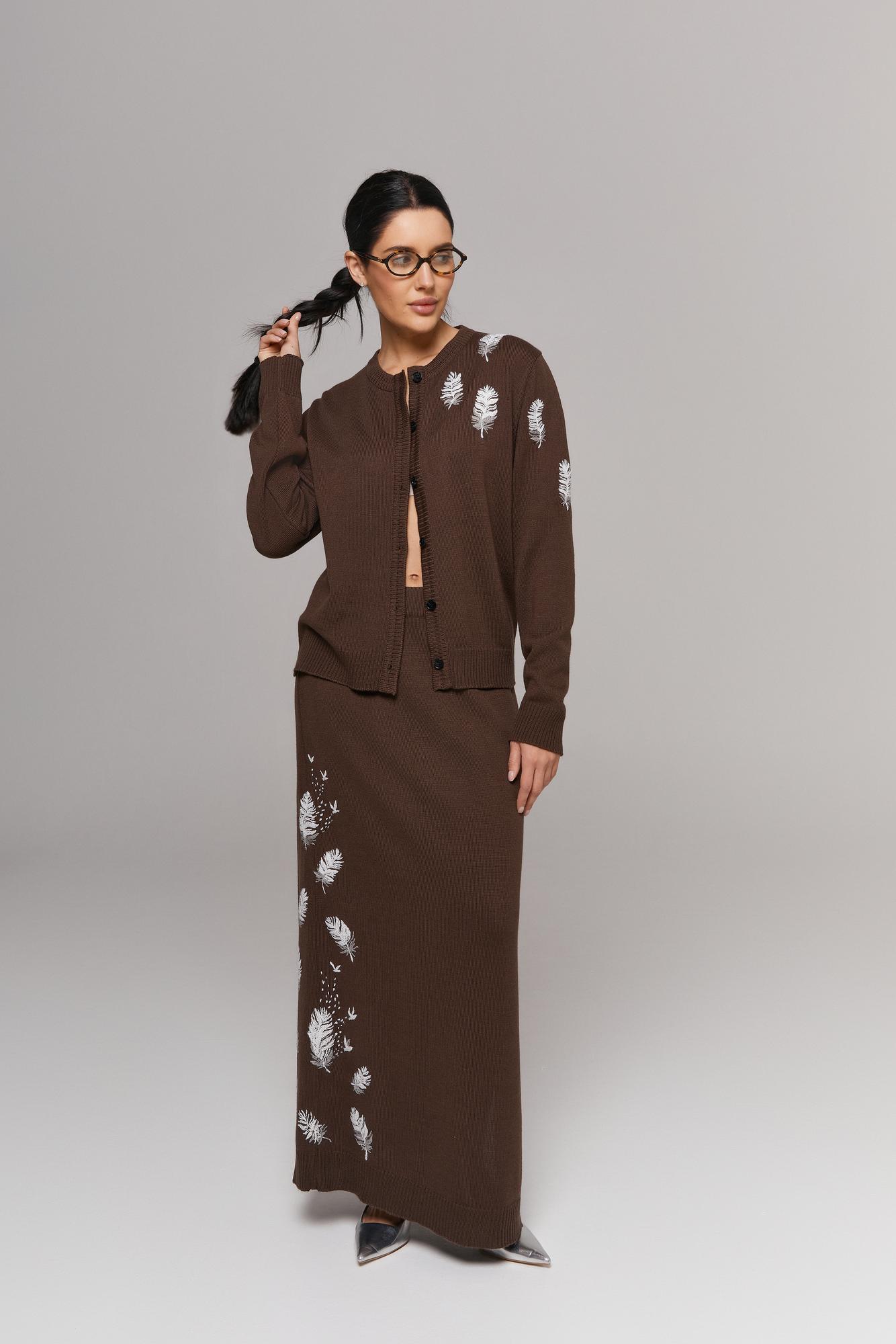 Юбка макси с декором ручной работы