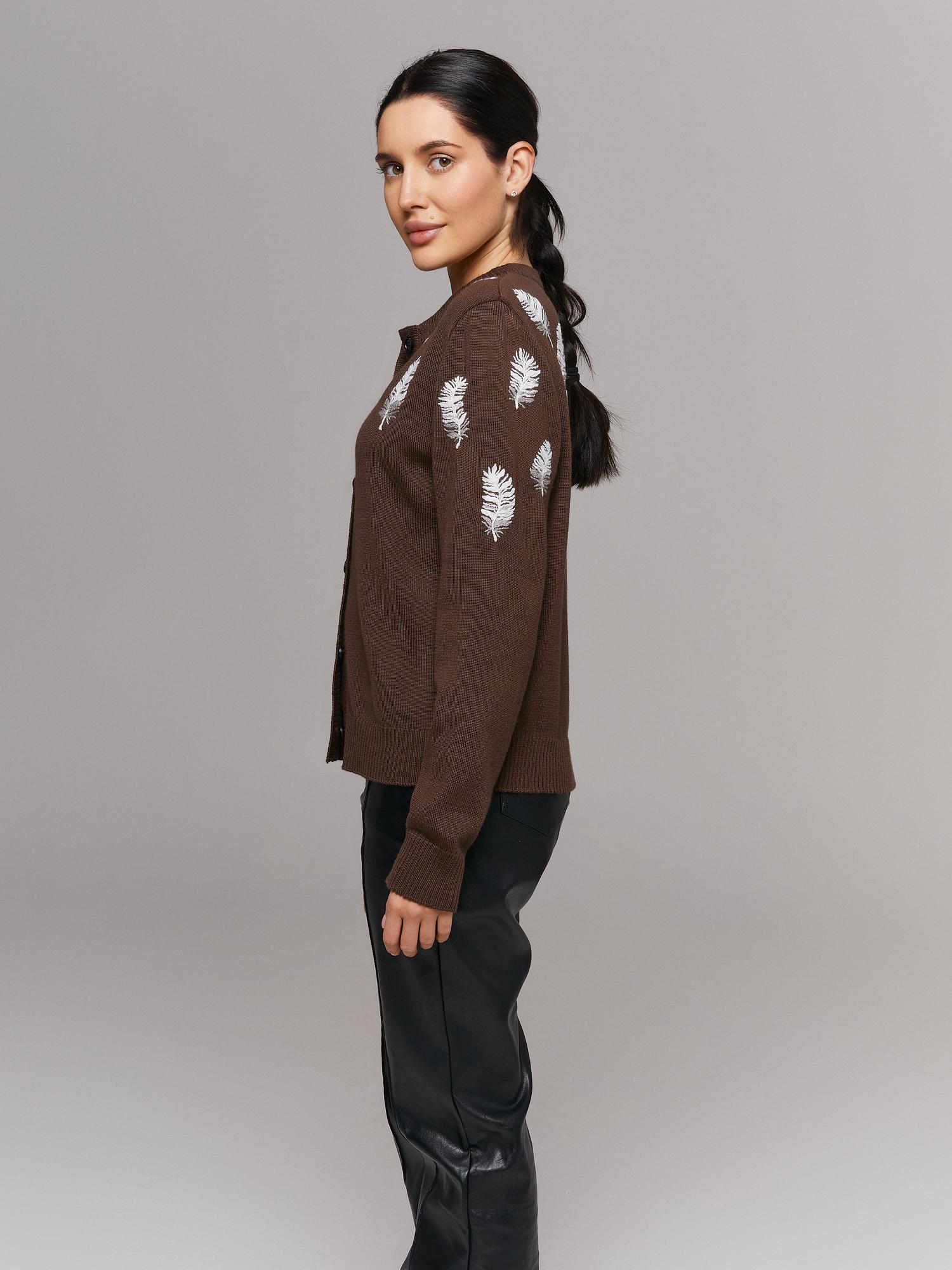 Кардиган с декором ручной работы