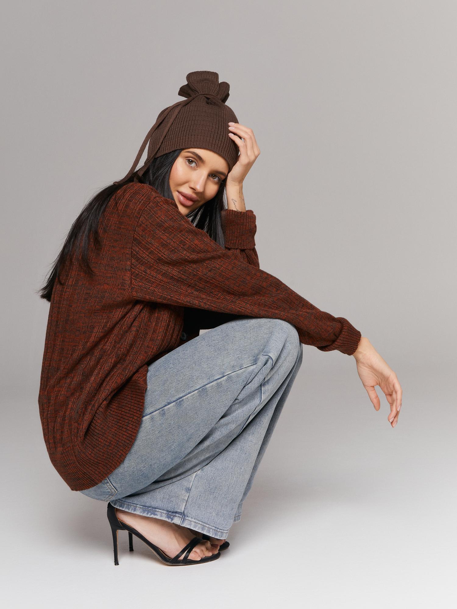 Шапка-снуд "Конфетка", цвет шоколад