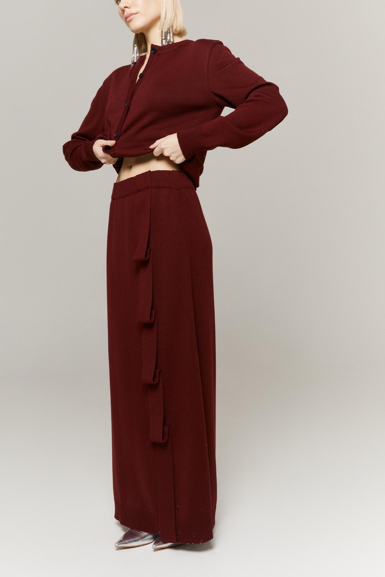 Юбка с лентами "макси", бордо