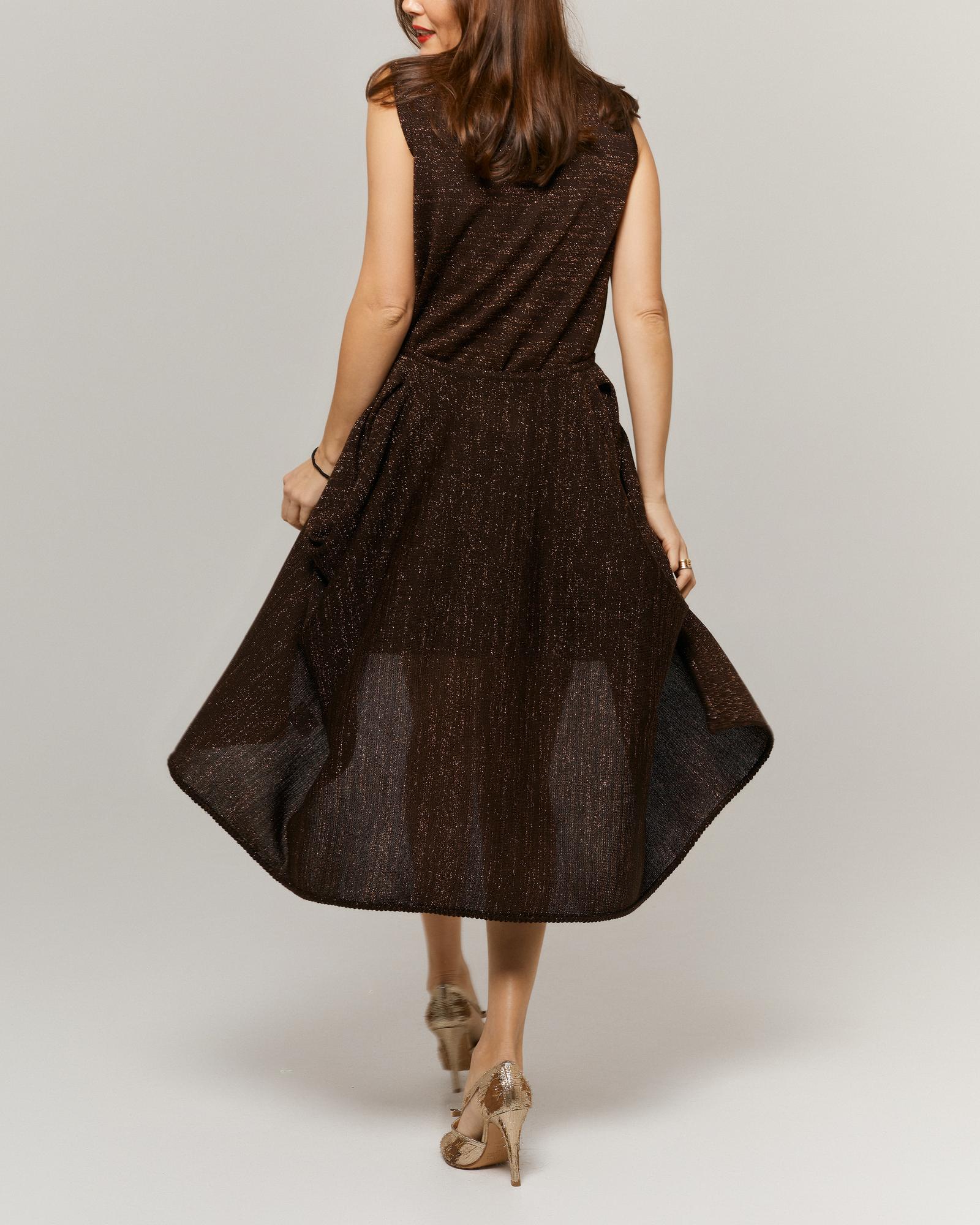 Пелерина, люрекс, шоколад/золото