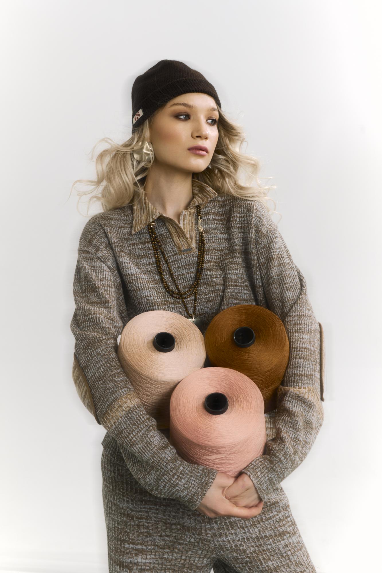 Джемпер ворот поло, меланж