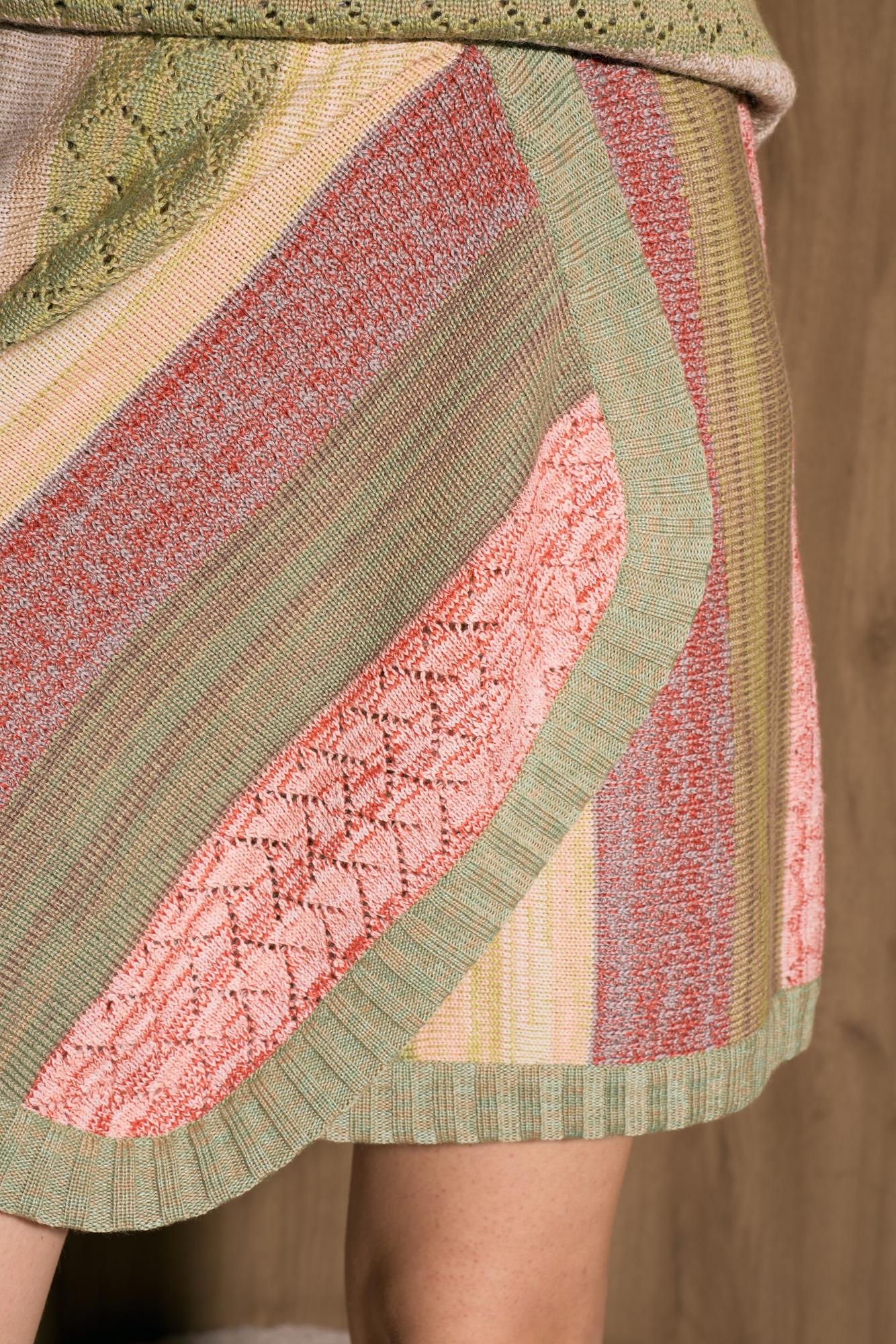 Юбка мини асимметрия, ажурный меланж