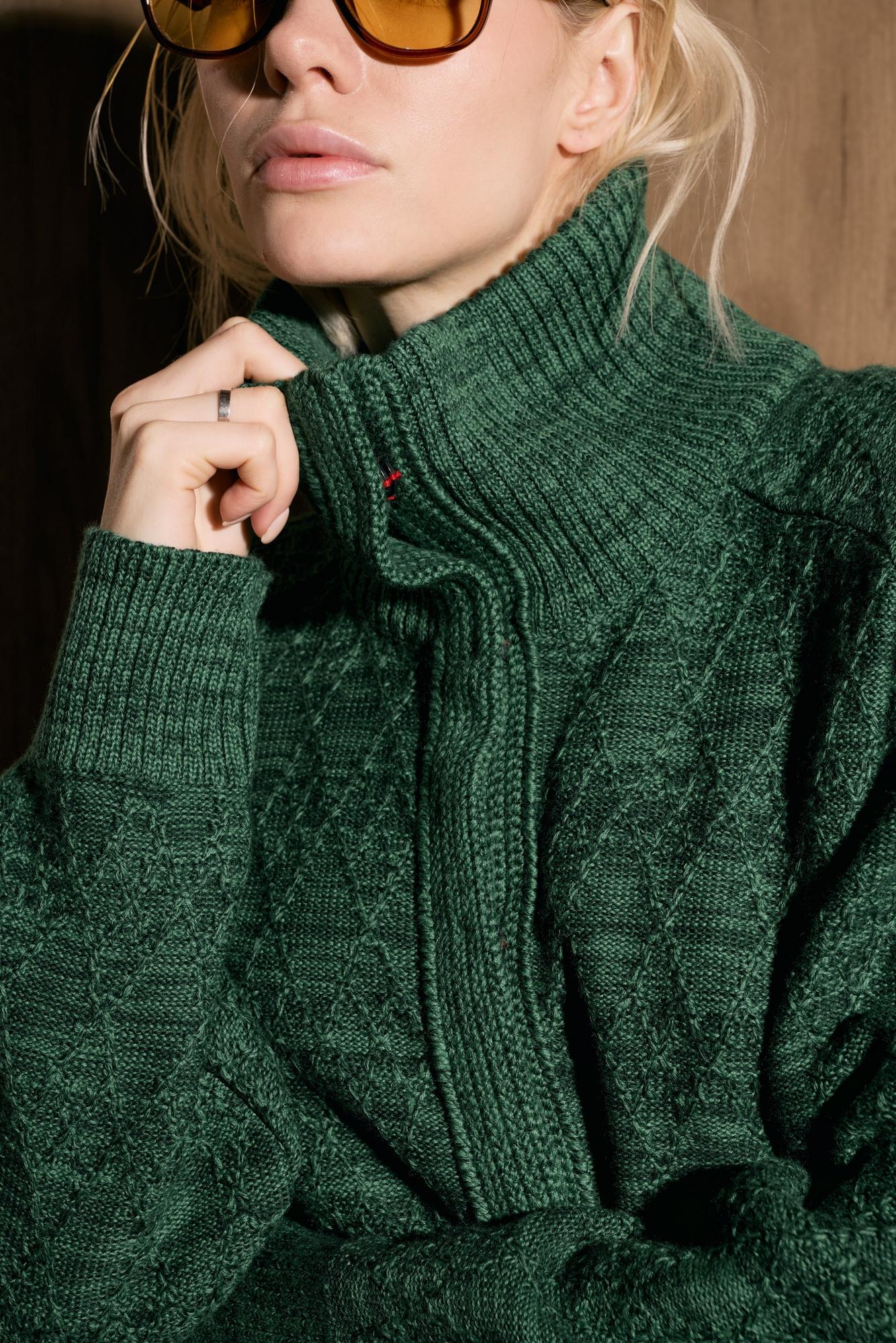 Фактурный кардиган, ромбы, меланж