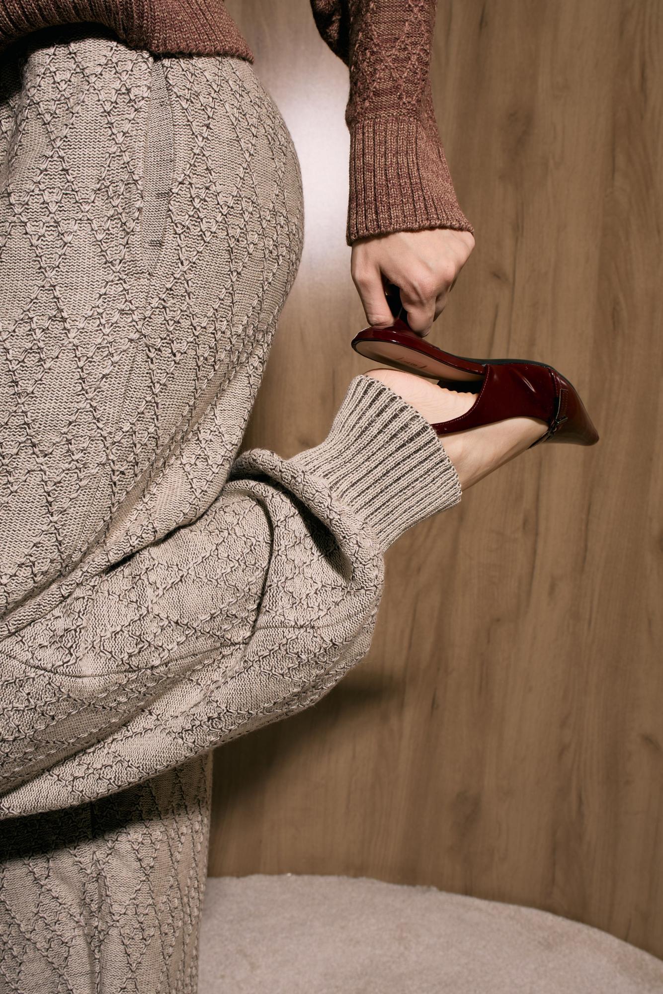 Джоггеры, вязка ромбы, меланж