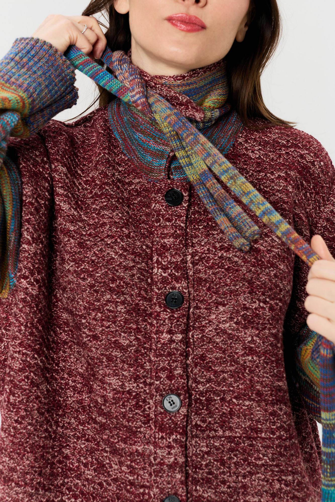 Кардиган меланж, многоцветный