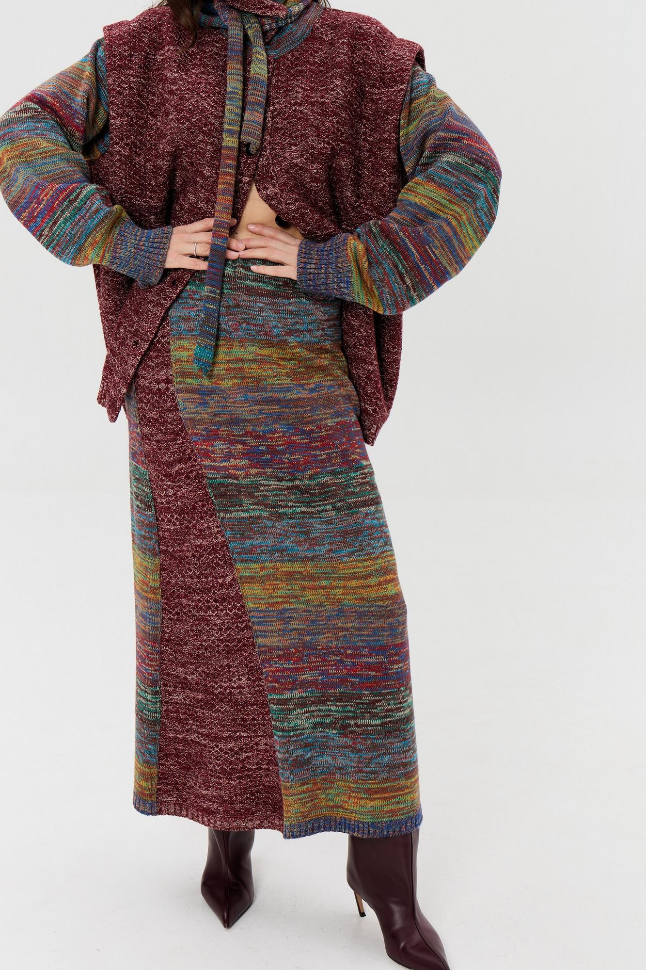 Юбка макси многоцветная