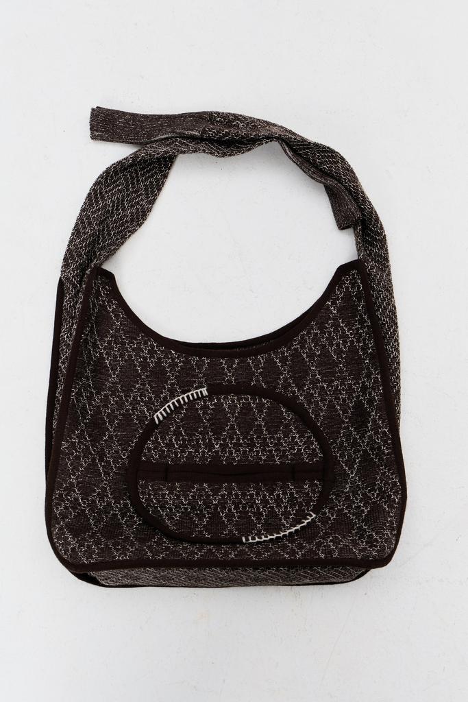 Сумка с карманом, ромбы, цвет коричневый