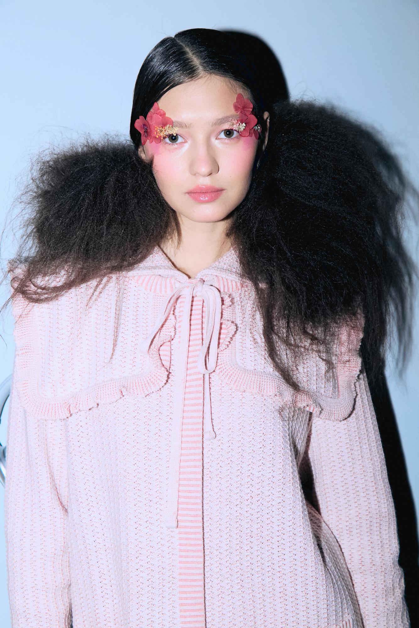 Воротник, рюши, розовый персик