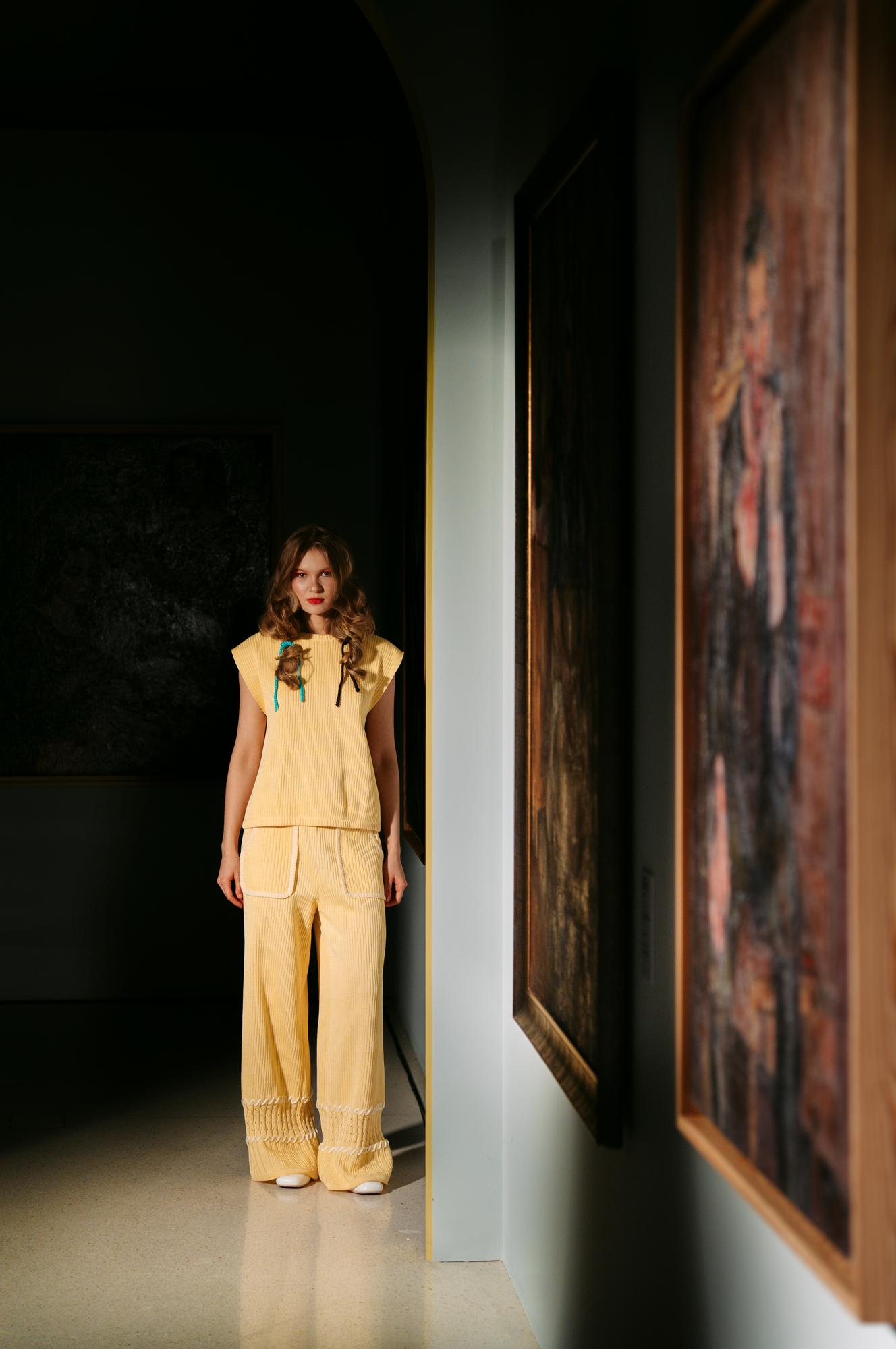 Брюки  оплет, цвет шампань