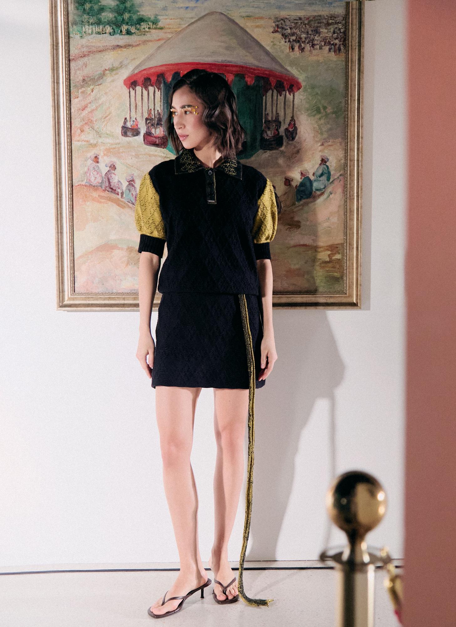 Юбка меланж, ромбы