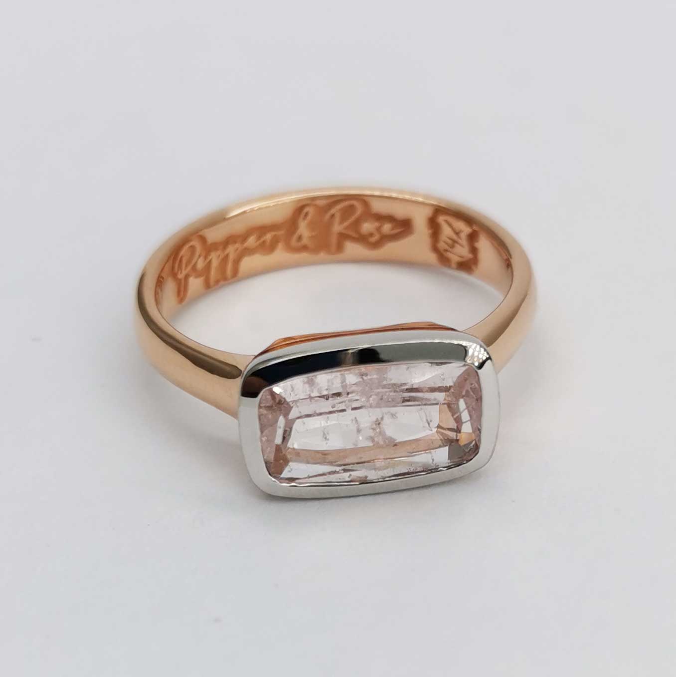 Кольцо с морганитом №1