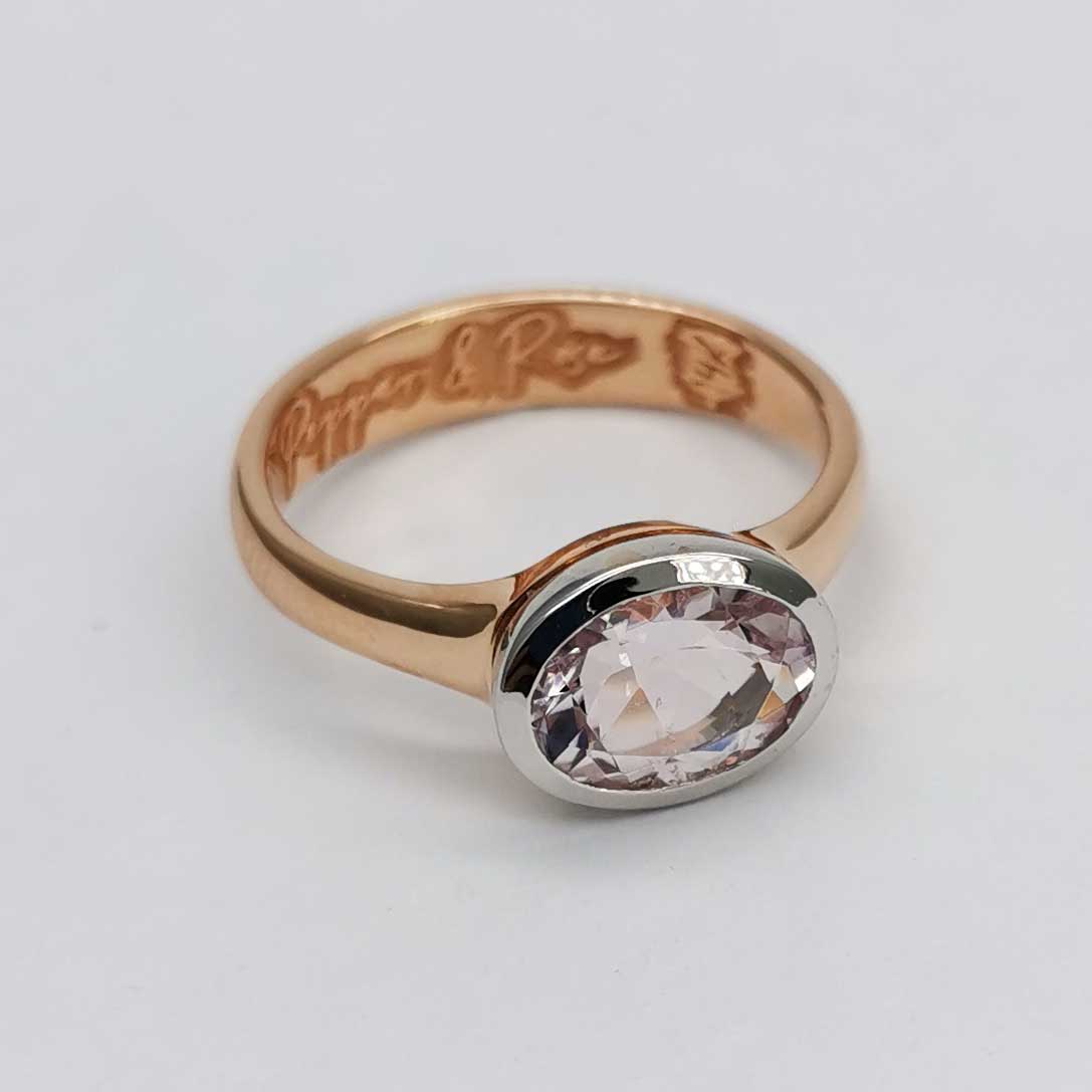 Кольцо с морганитом №2