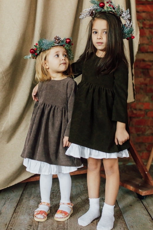 Платье ELLIE вельвет хаки