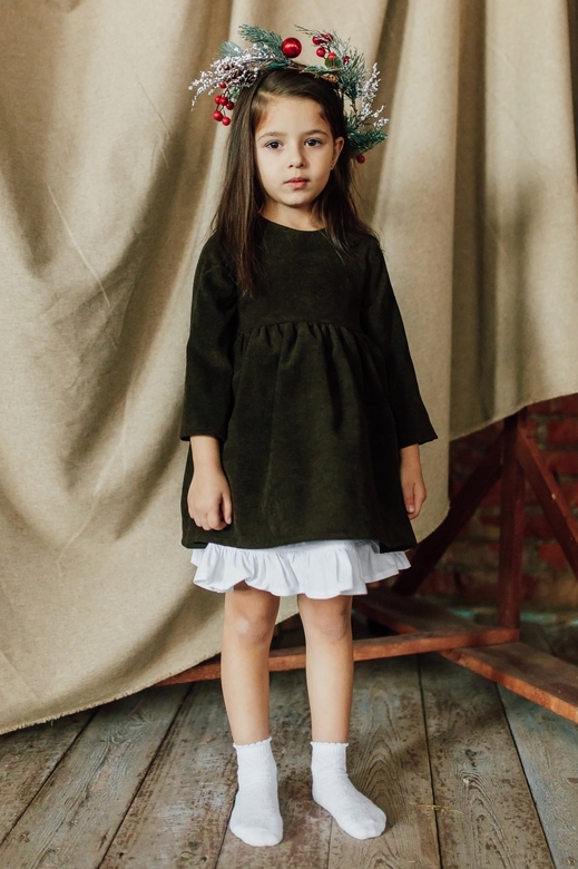 Платье ELLIE вельвет хаки