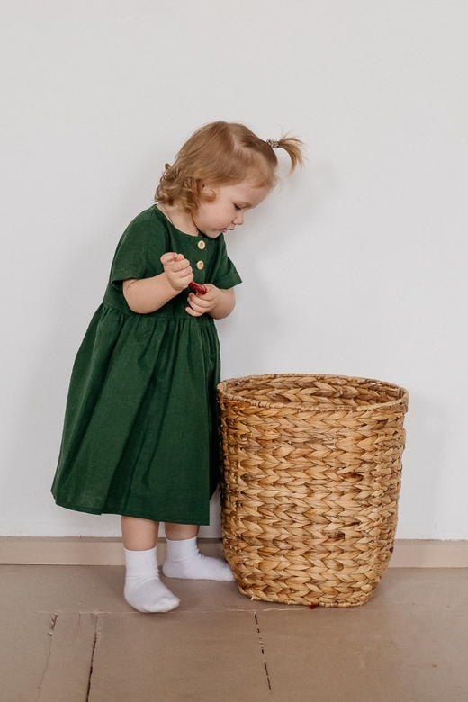 Платье AMELI лён изумруд