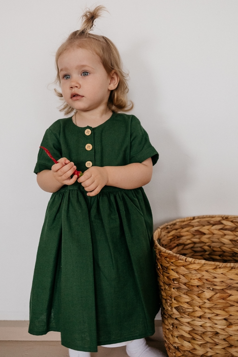 Платье AMELI лён изумруд