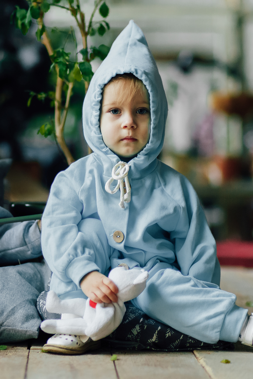 Комбинезон из тонкого футера с начесом бирюза