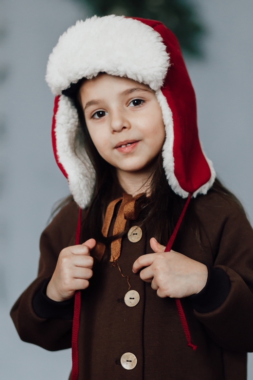 Шапка-ушанка бордо