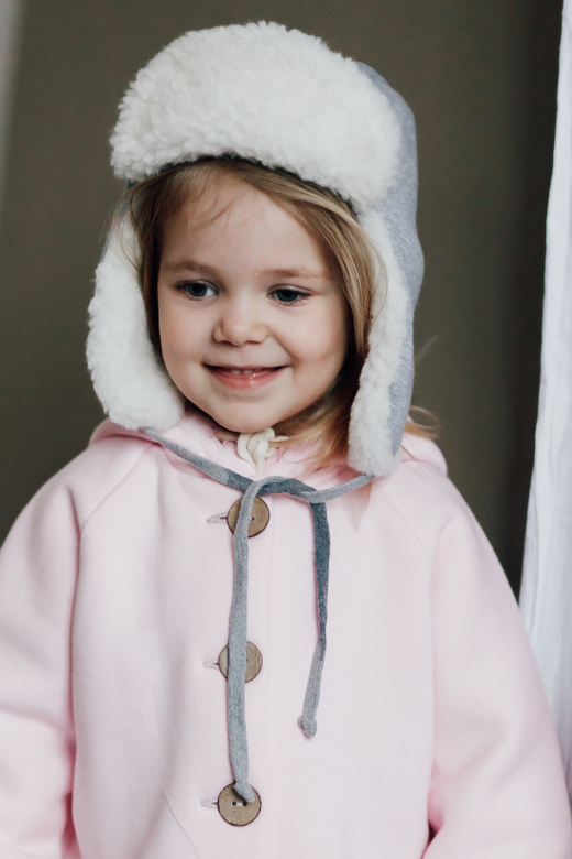 Шапка-ушанка серый меланж