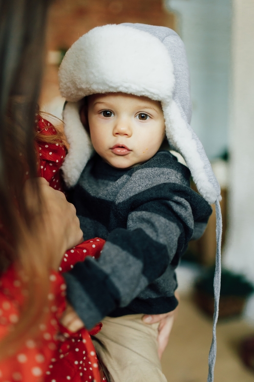 Шапка-ушанка серый меланж