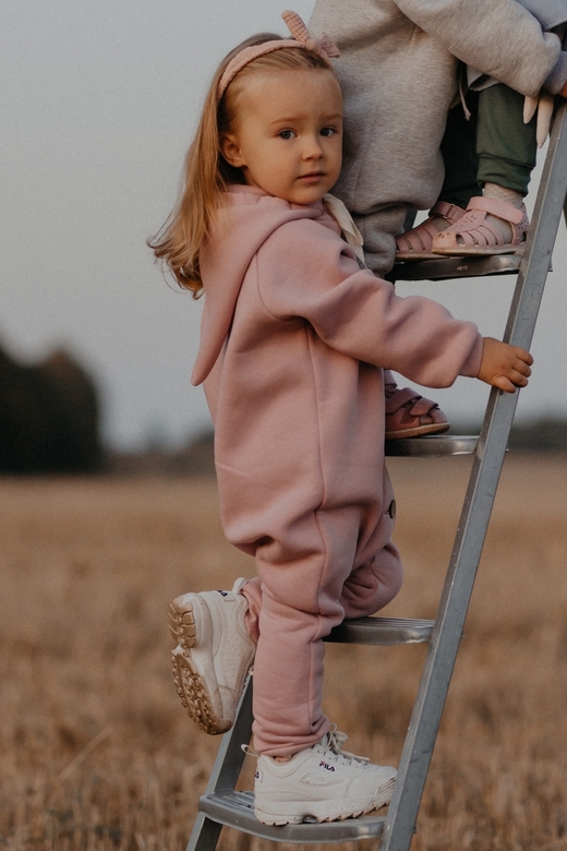 Комбинезон из футера с начёсом пудра