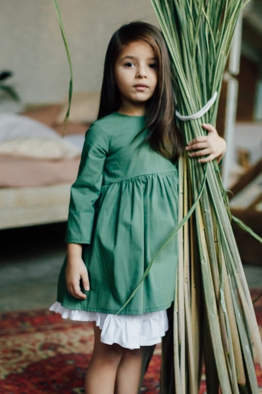 Платье ELLIE хлопок пыльно-зеленый