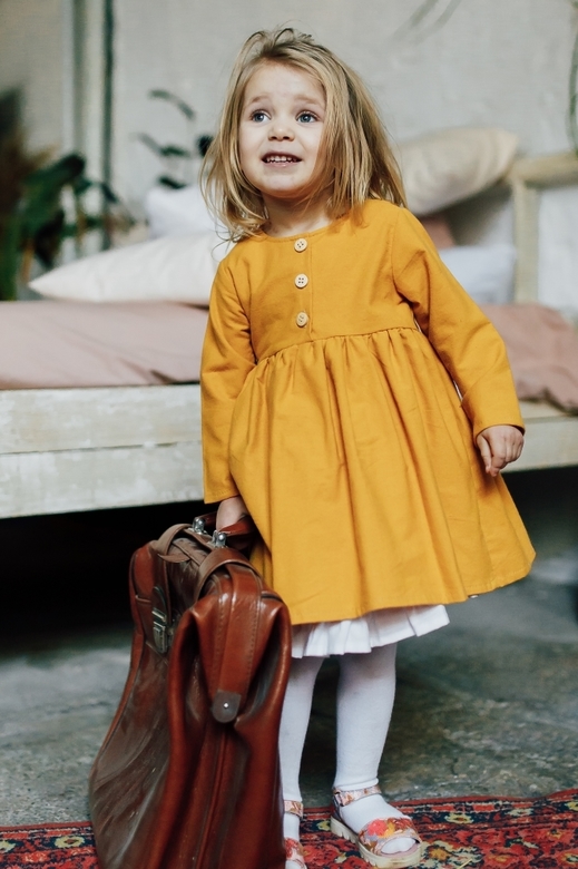 Платье ELLIE тёплый хлопок горчица