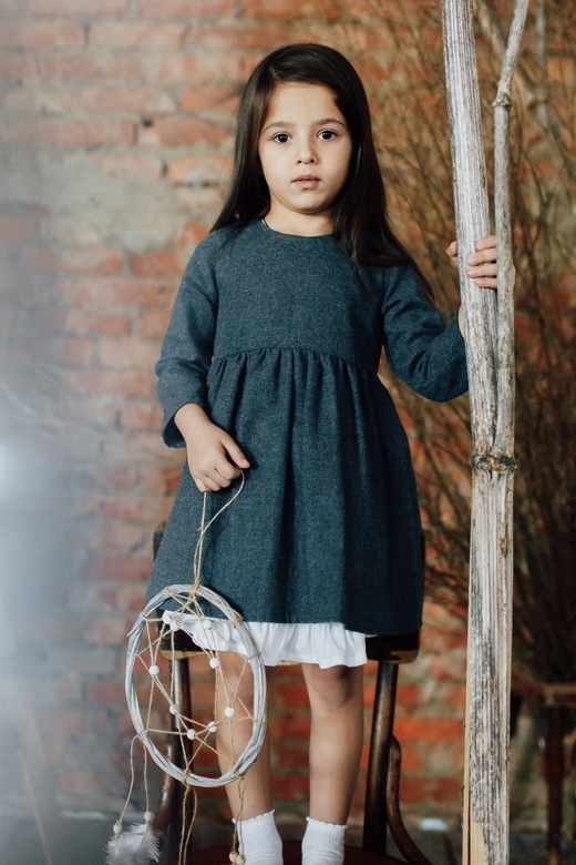 Платье ELLIE шерсть тёмно-серый меланж