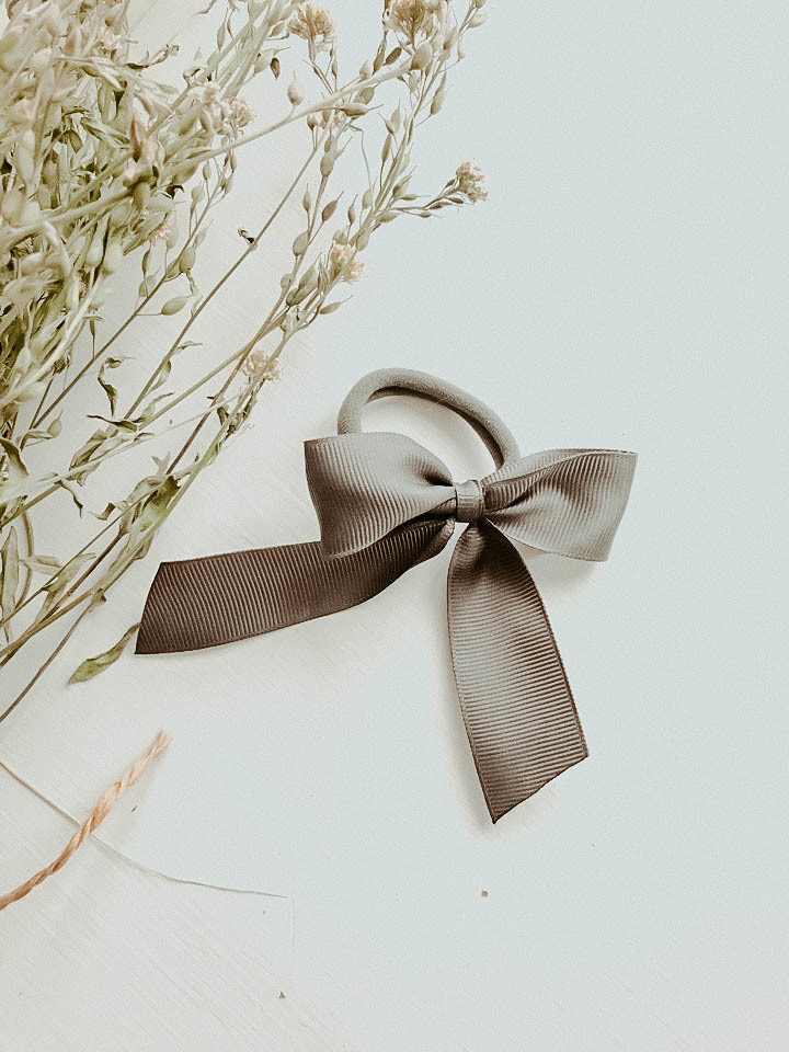 Резинка для волос бантик графит