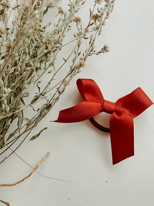 Резинка для волос бантик бордо