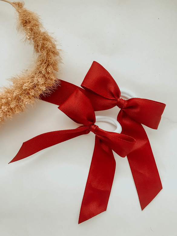 Резинка для волос бантик бордо