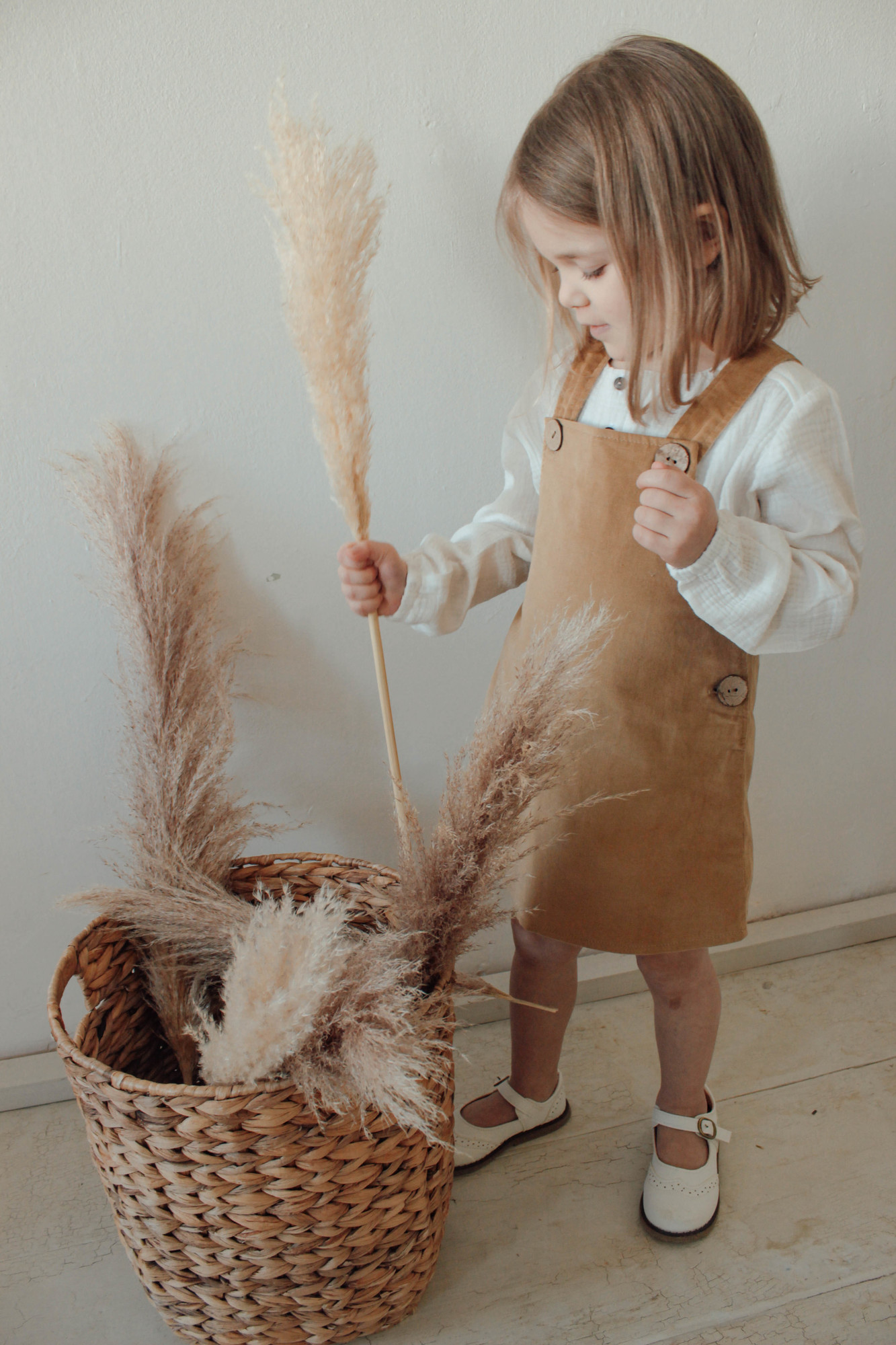 Сарафан из хлопкового вельвета кемел