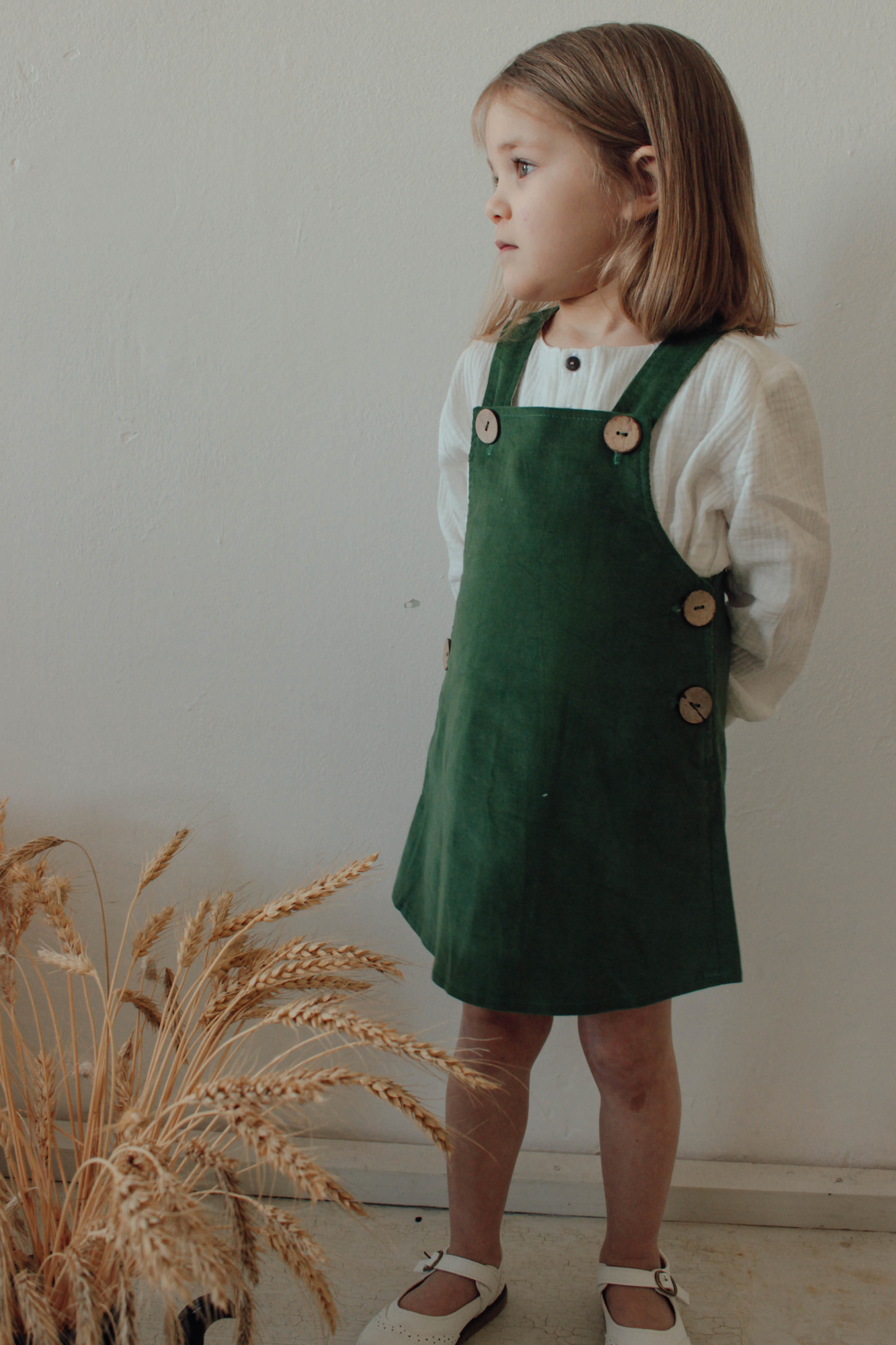 Сарафан из хлопкового вельвета изумруд