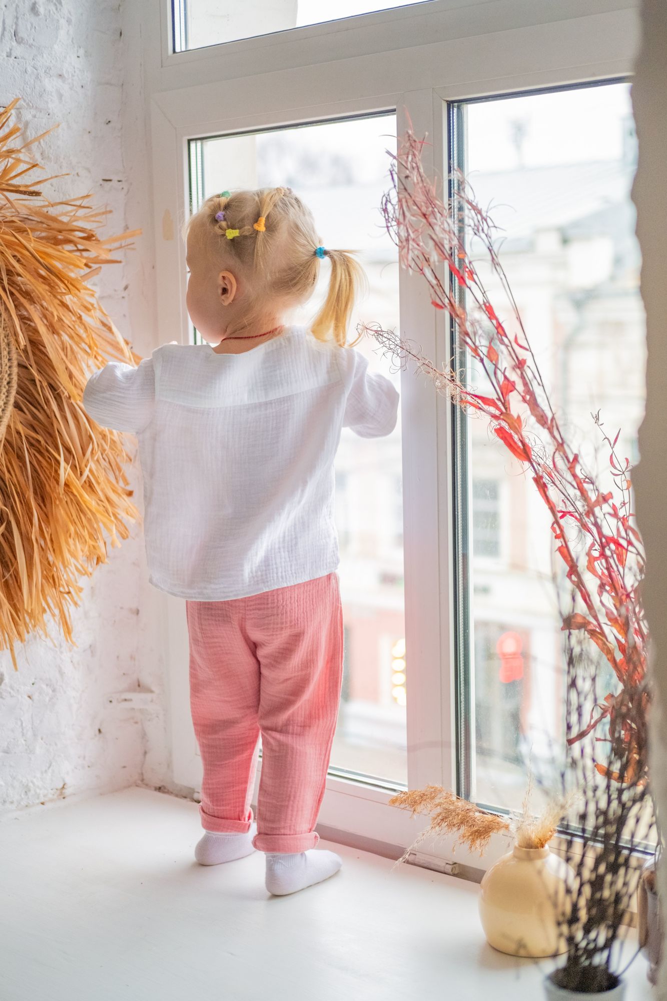 Штаны из муслина пудра