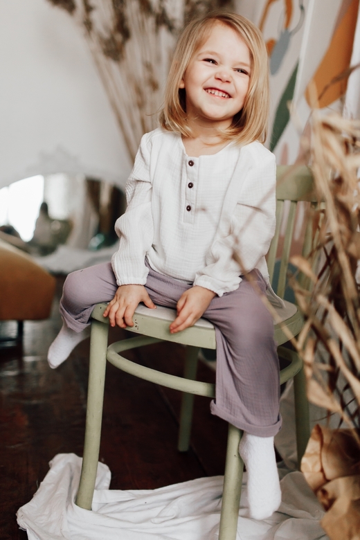 Штаны из муслина лаванда