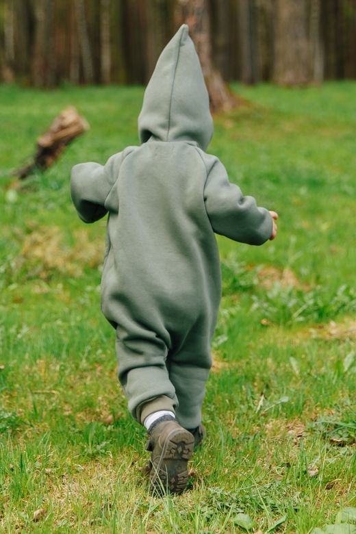 Комбинезон из футера с начёсом олива