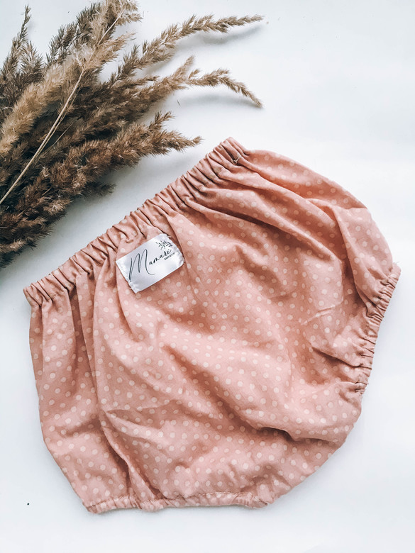 Трусы хлопковый сатин пыльно-розовый горох