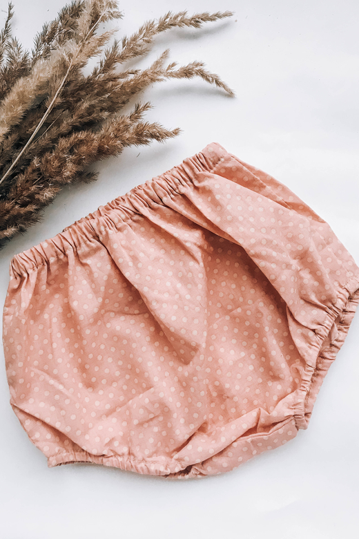 Трусы хлопковый сатин пыльно-розовый горох