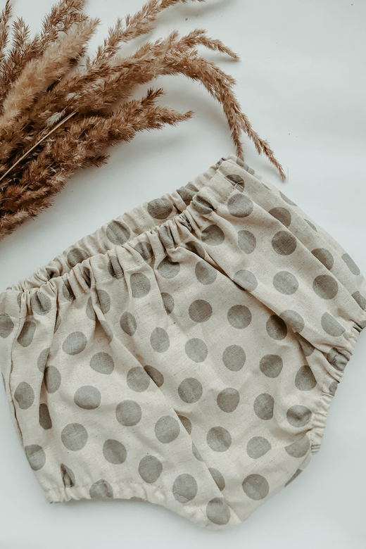 Трусы полулён натур крупный горох