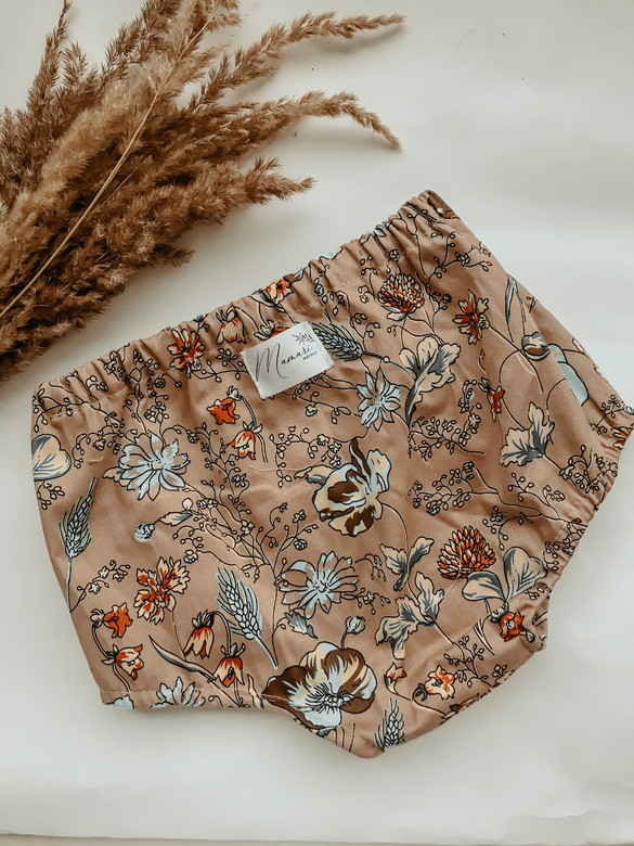 Трусы хлопковый сатин мокка цветы