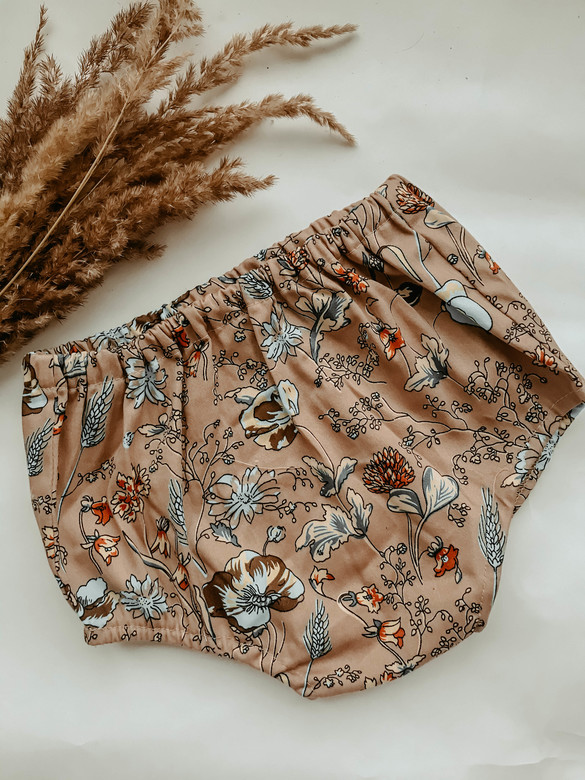 Трусы хлопковый сатин мокка цветы
