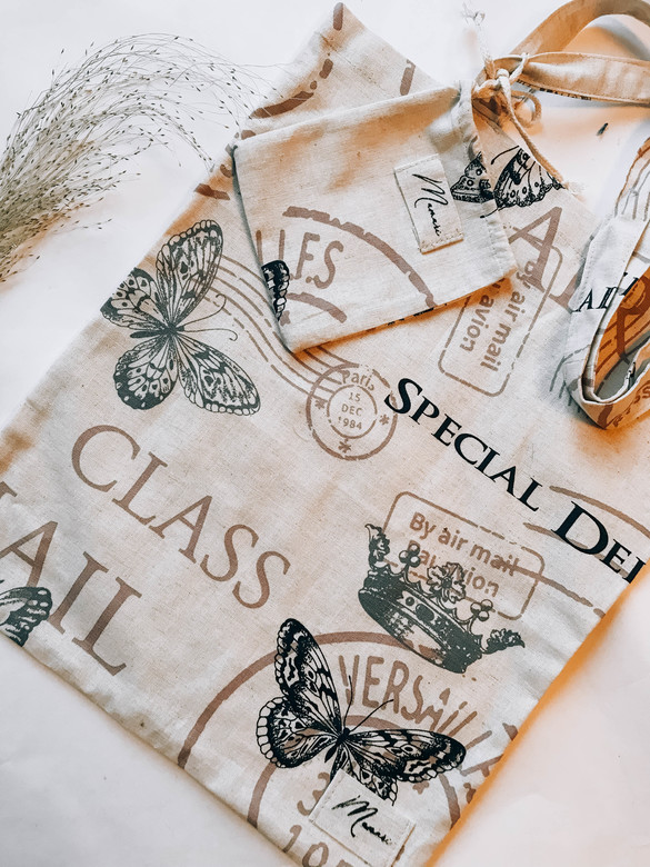 Шоппер из льна бабочки