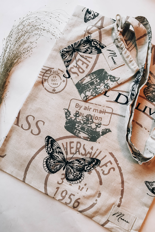 Шоппер из льна бабочки