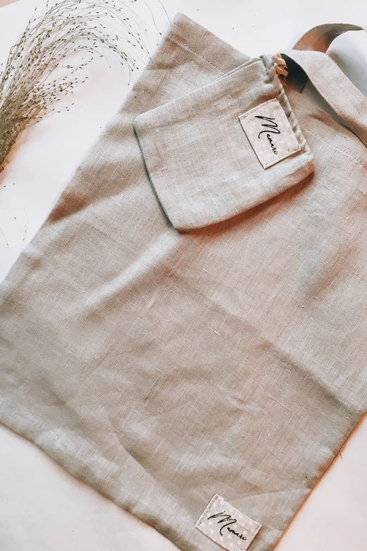 Шоппер из льна мягкого натур серый