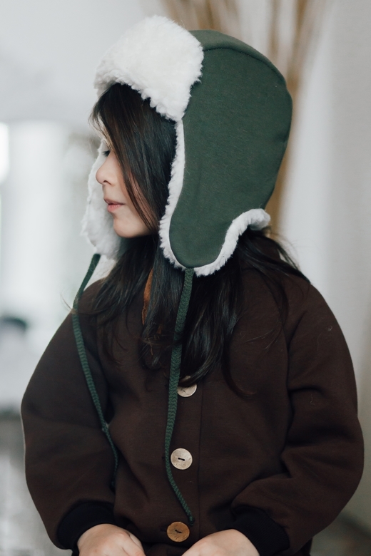 Шапка-ушанка хаки